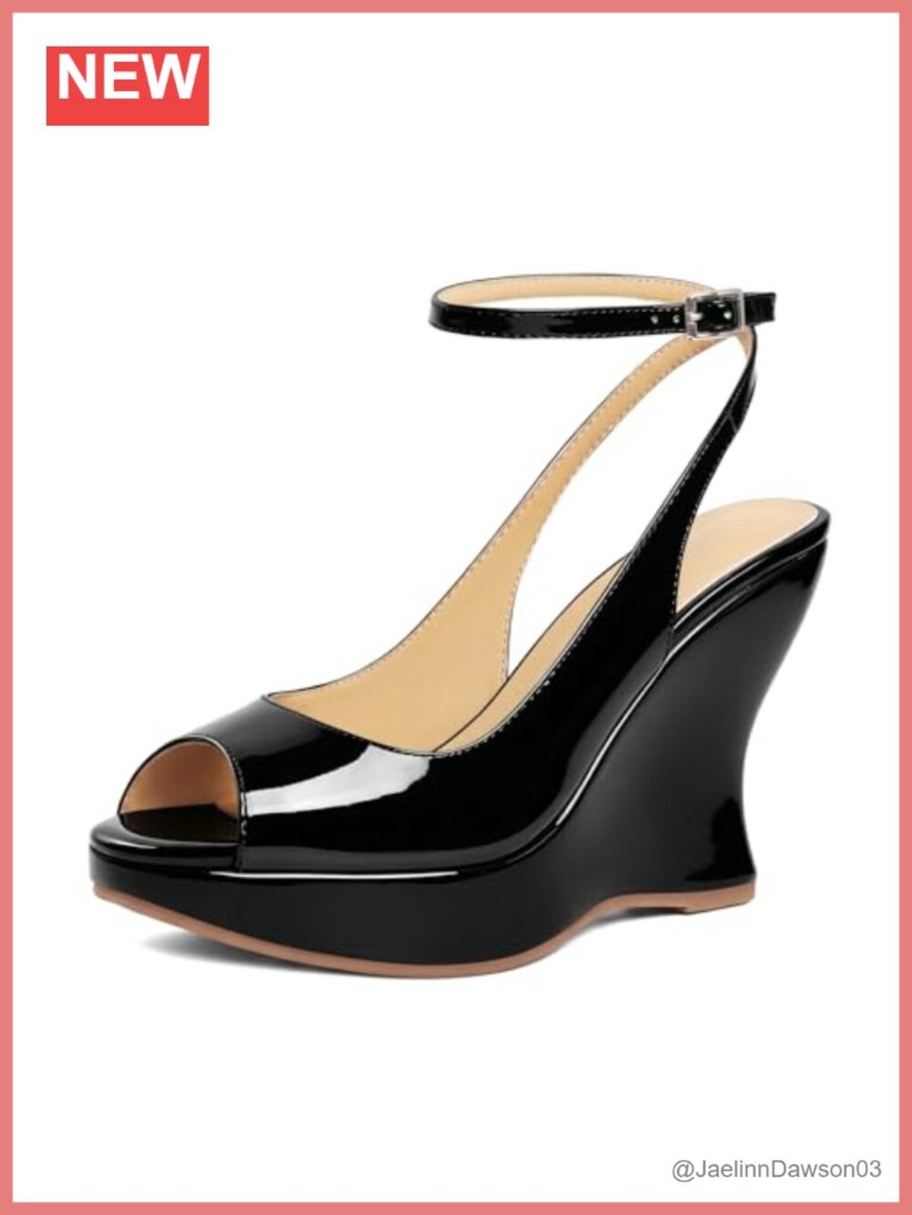 Womens Platform Wedge Heels Peep Toe Slingback Ankle Strap Sandals 4 Inch Faux
